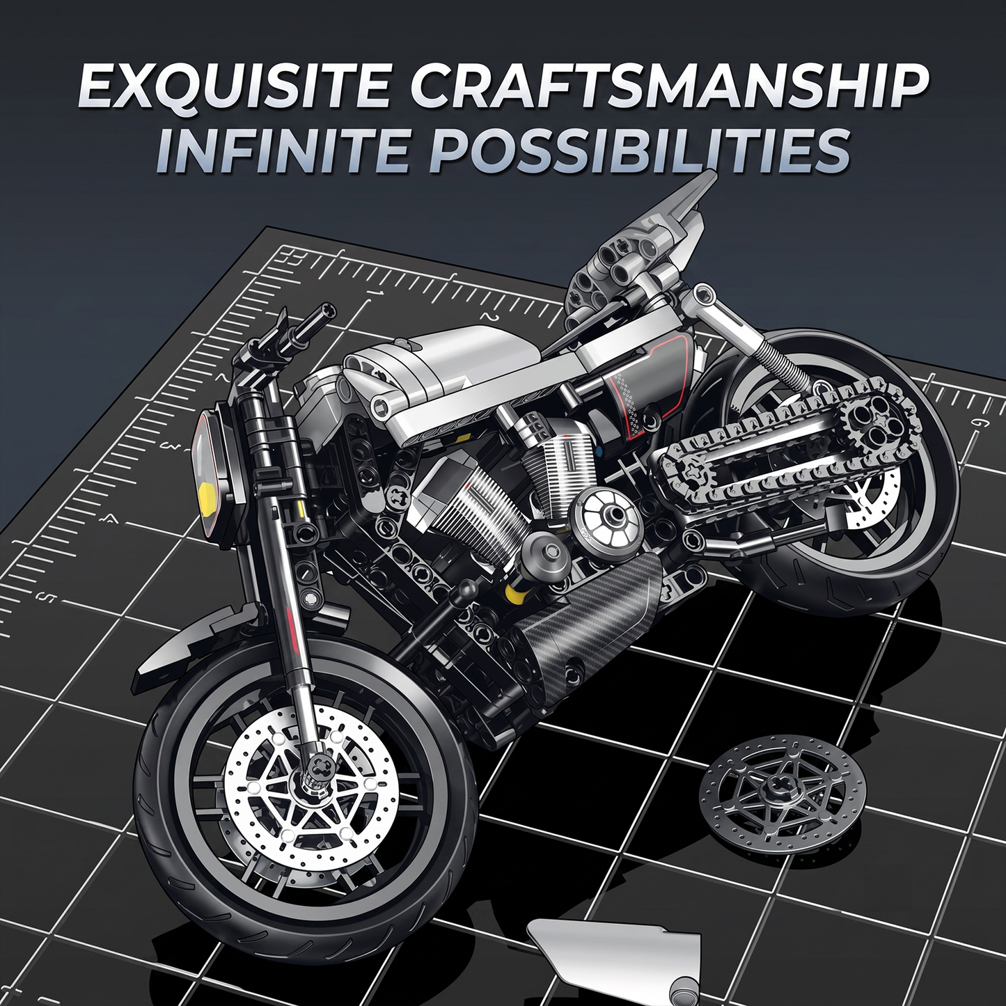1:8 Street Tracker Motorcycle Building Kit