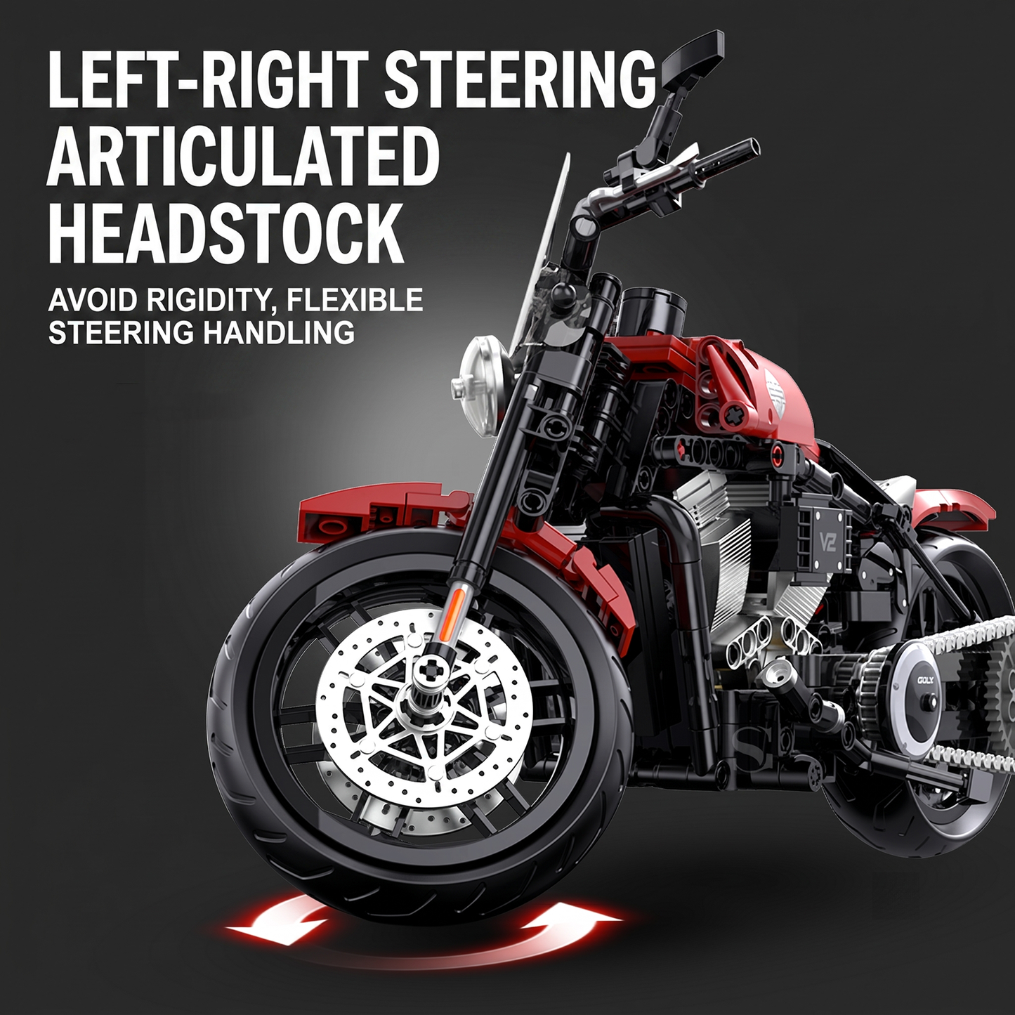 1:8 Touring Cruiser Motorcycle Building Kit