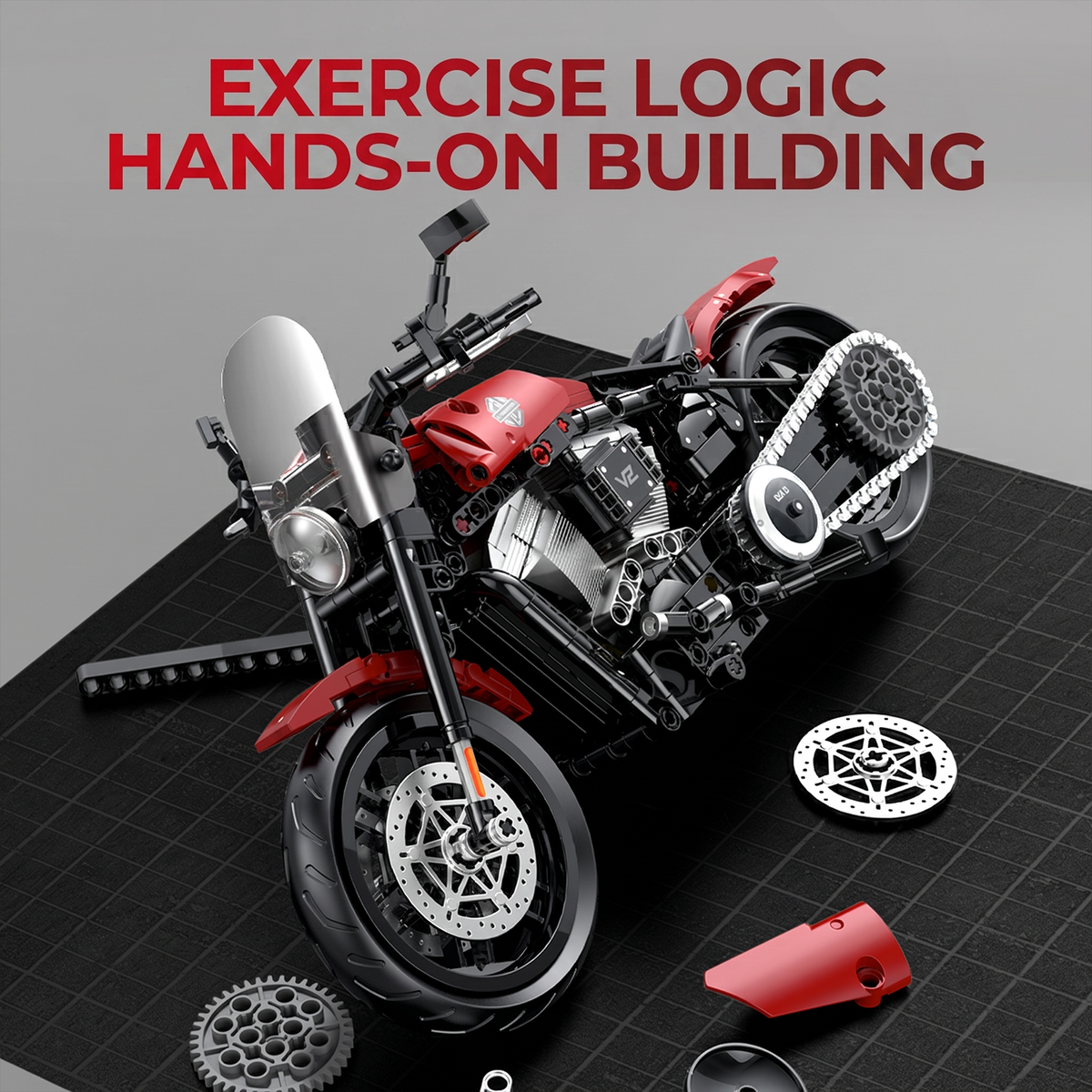 1:8 Touring Cruiser Motorcycle Building Kit
