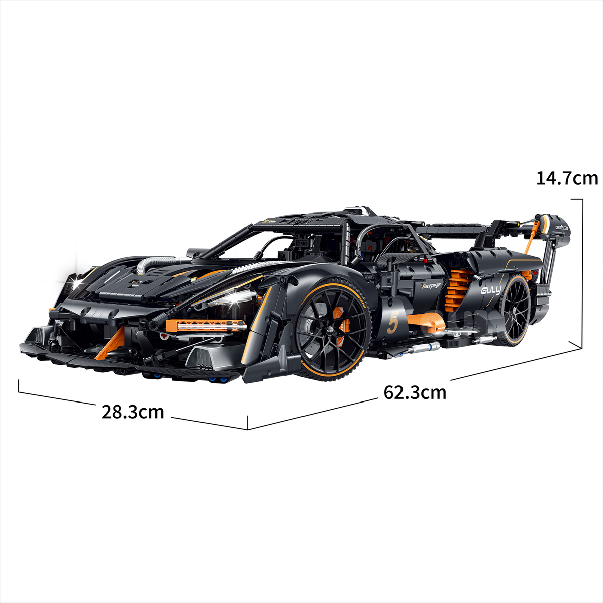 1:8 Track Combat Supercar Building Set — Tungsten Grey