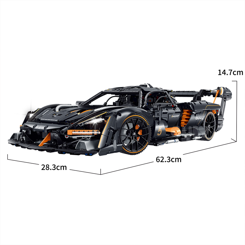 1:8 Track Combat Supercar Building Set — Tungsten Grey