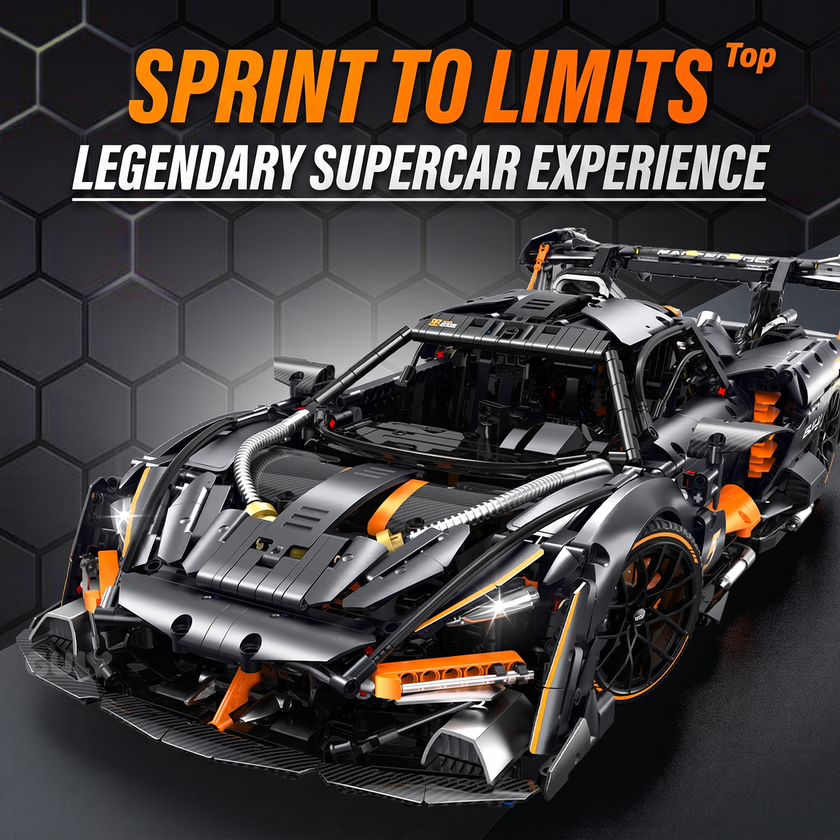 1:8 Track Combat Supercar Building Set — Tungsten Grey