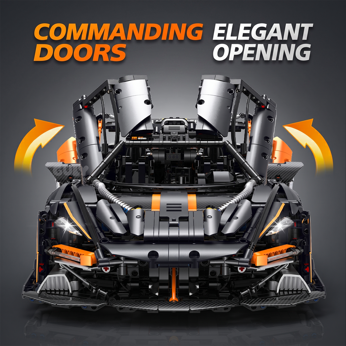 1:8 Track Combat Supercar Building Set — Tungsten Grey