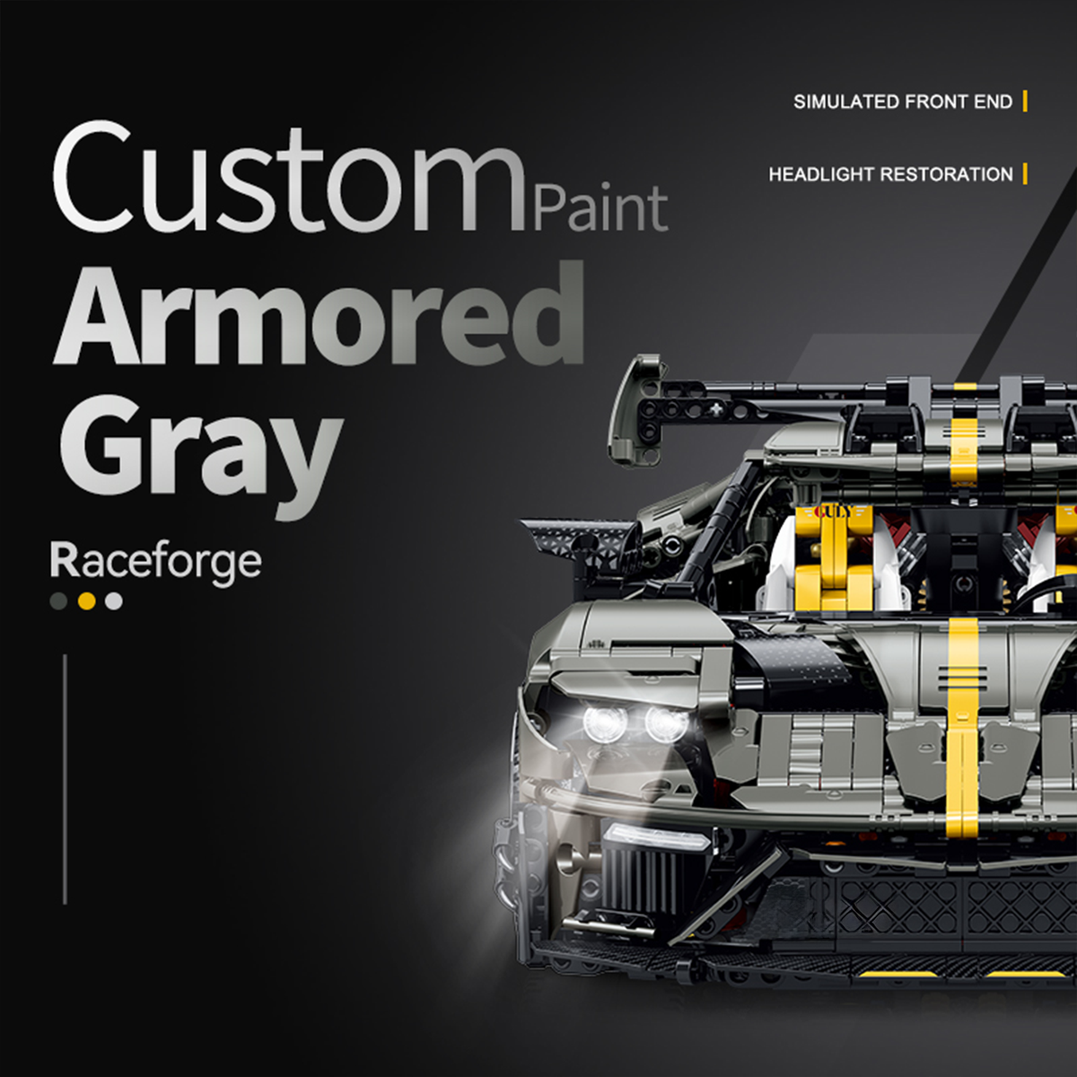 1:8 Track Hypercar Building Set — Armour Grey