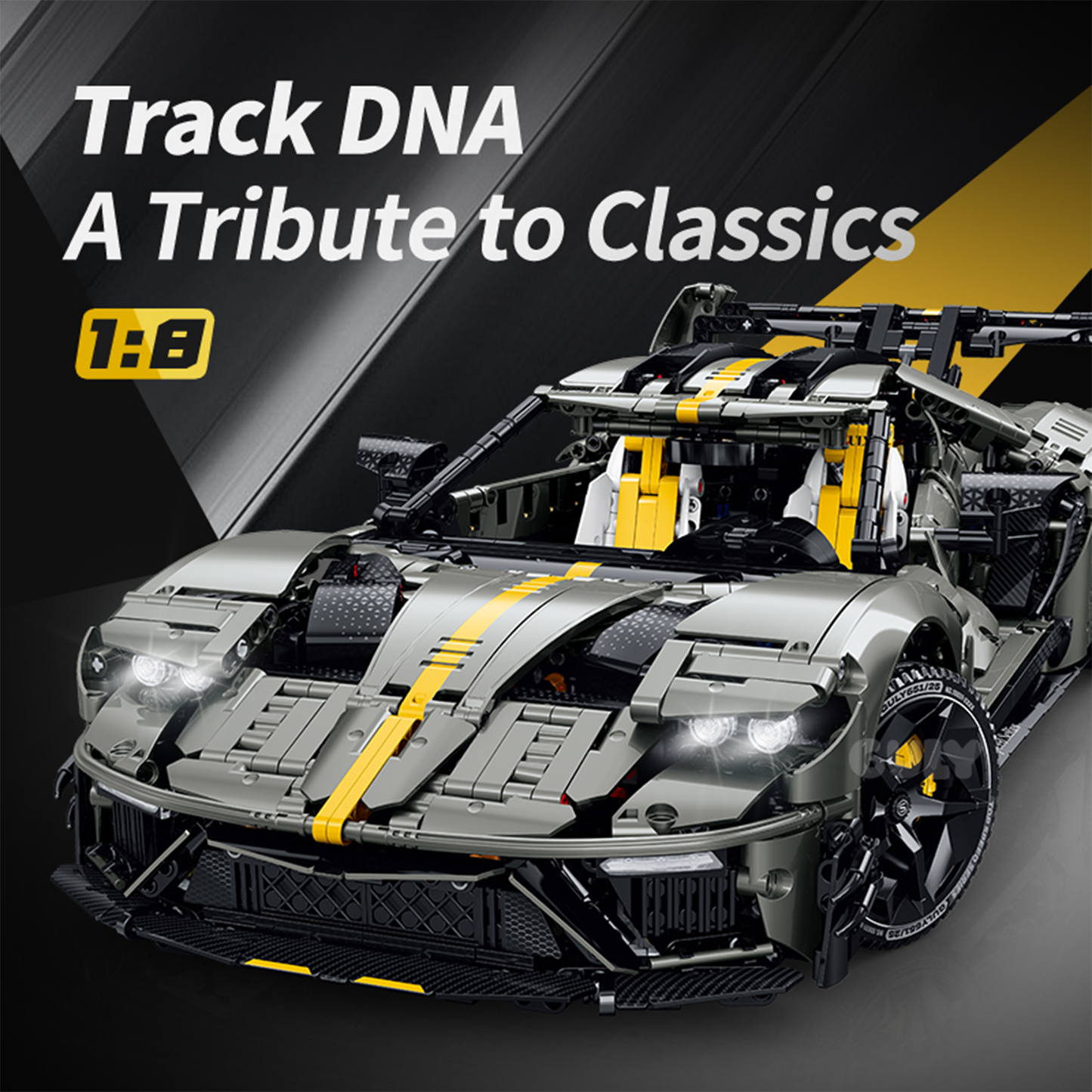1:8 Track Hypercar Building Set — Armour Grey