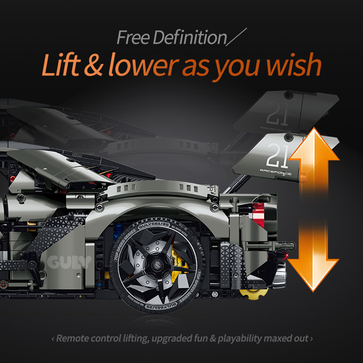 1:8 Track Hypercar Building Set — Armour Grey