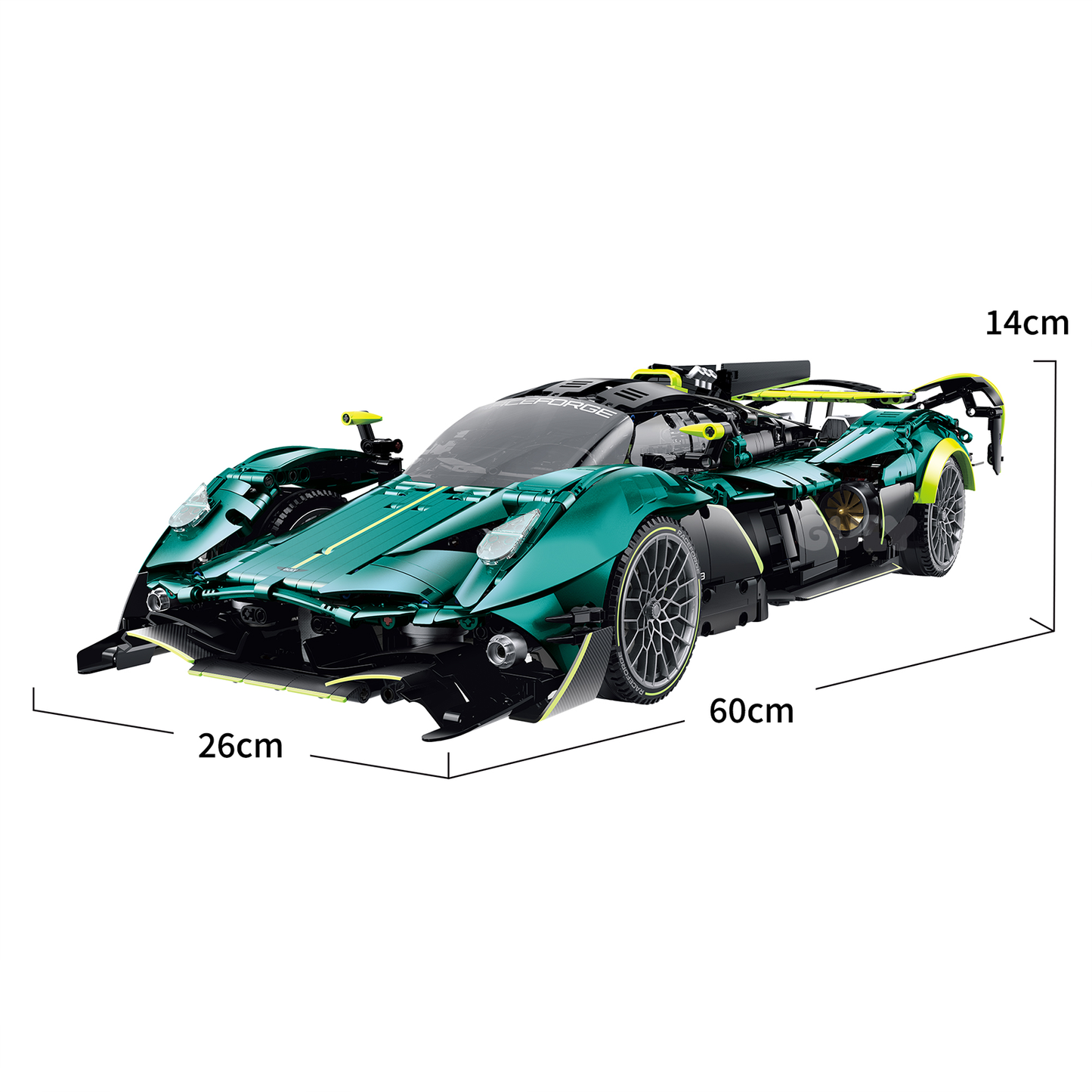 1:8 Track Hypercar Building Set — Emerald Green