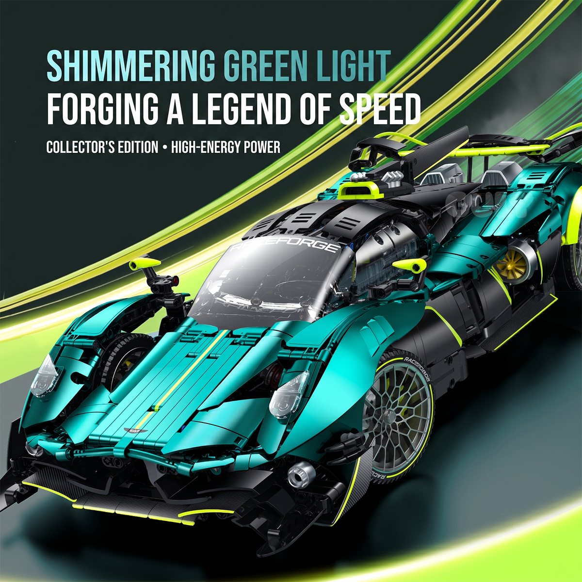 1:8 Track Hypercar Building Set — Emerald Green