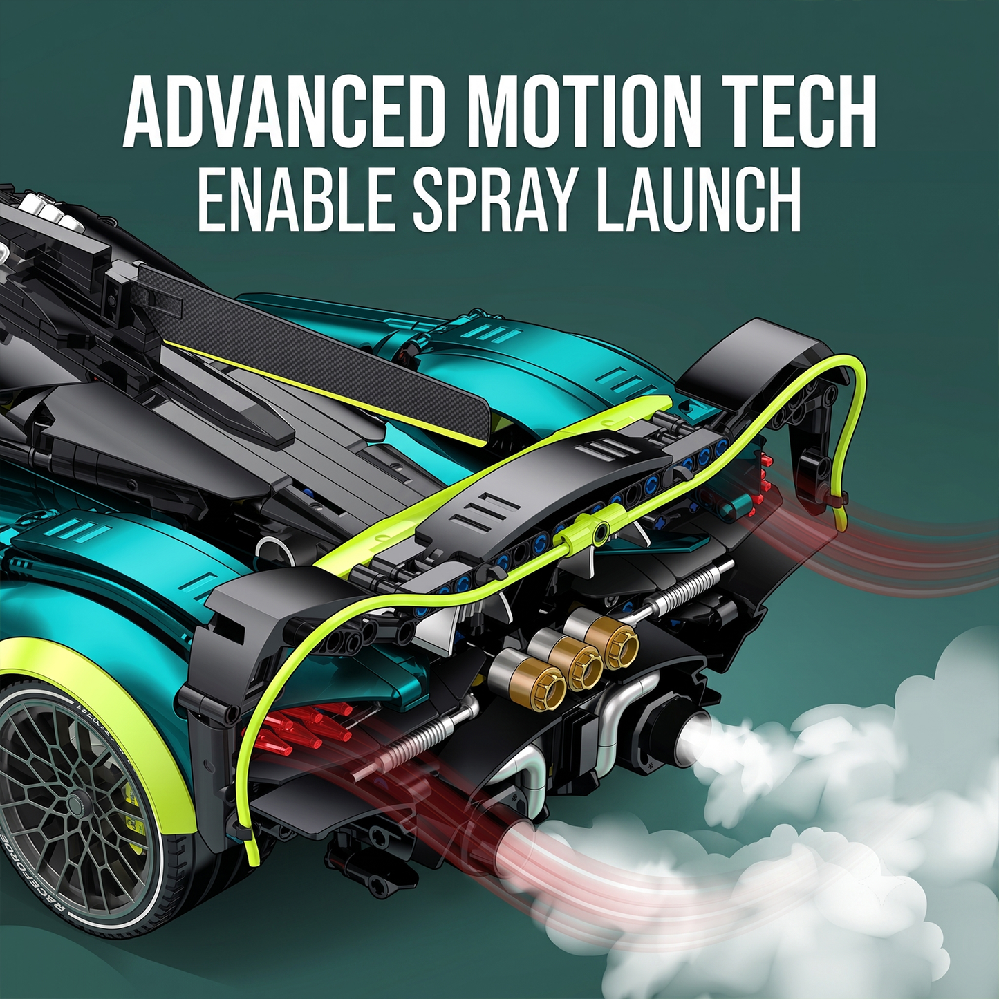 1:8 Track Hypercar Building Set — Emerald Green