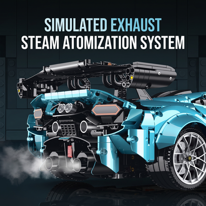 1:8 Track Hypercar Building Set — Lake Blue
