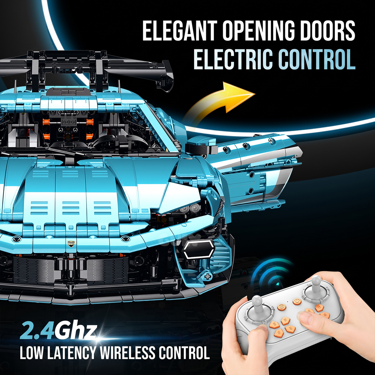 1:8 Track Hypercar Building Set — Lake Blue