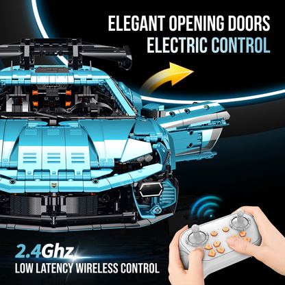 1:8 Track Hypercar Building Set — Lake Blue