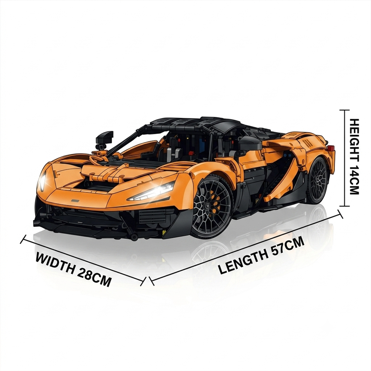 1:8 Track Hypercar Building Set — Luminous Orange