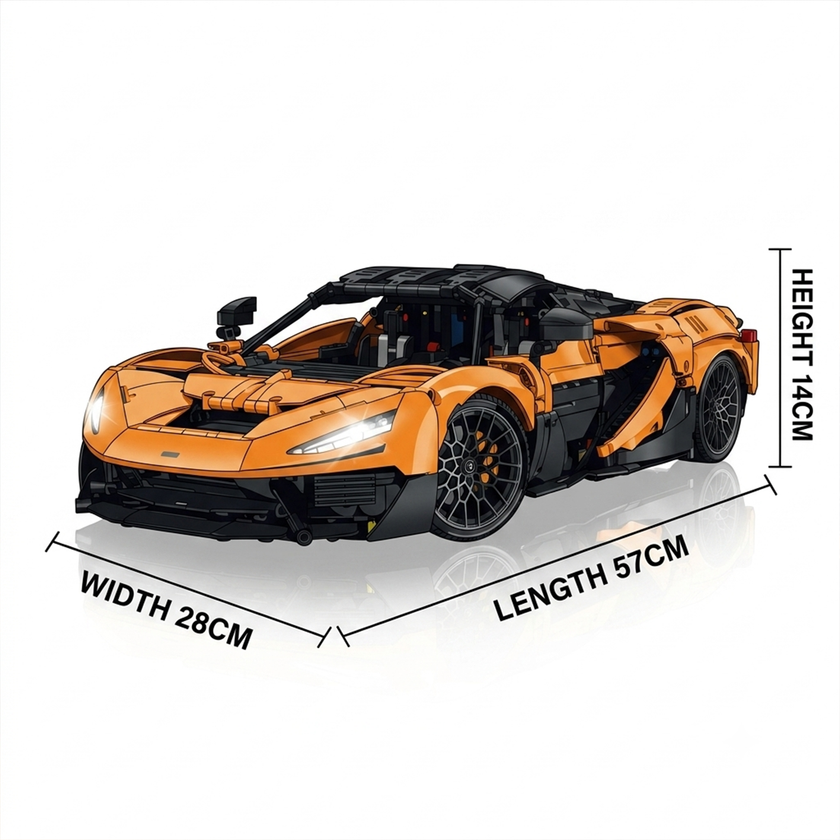1:8 Track Hypercar Building Set — Luminous Orange