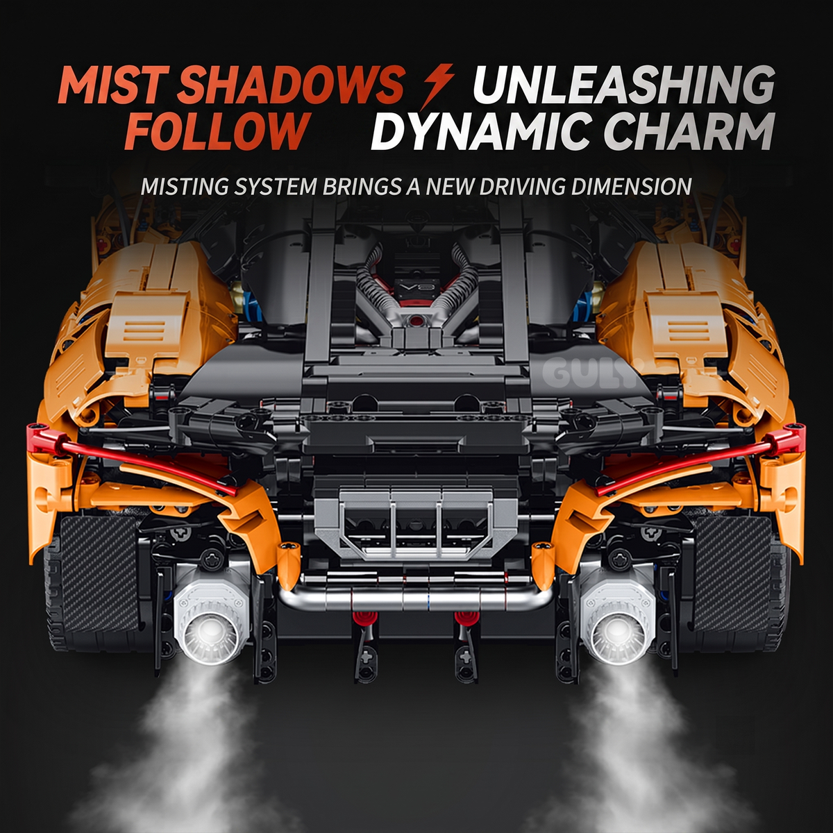 1:8 Track Hypercar Building Set — Luminous Orange