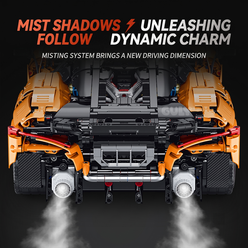 1:8 Track Hypercar Building Set — Luminous Orange