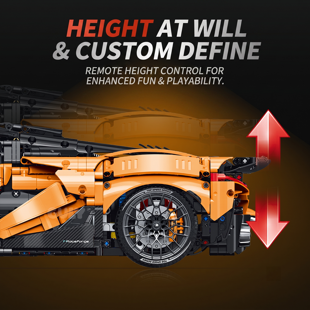 1:8 Track Hypercar Building Set — Luminous Orange
