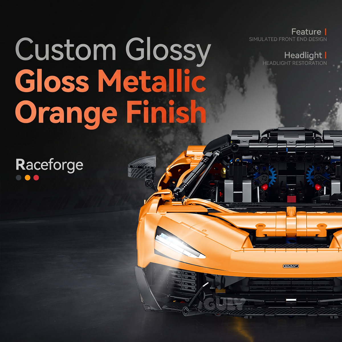 1:8 Track Hypercar Building Set — Luminous Orange