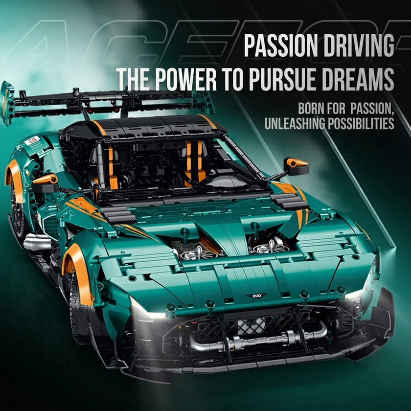 1:8 Track Supercar Building Set — Emerald Green