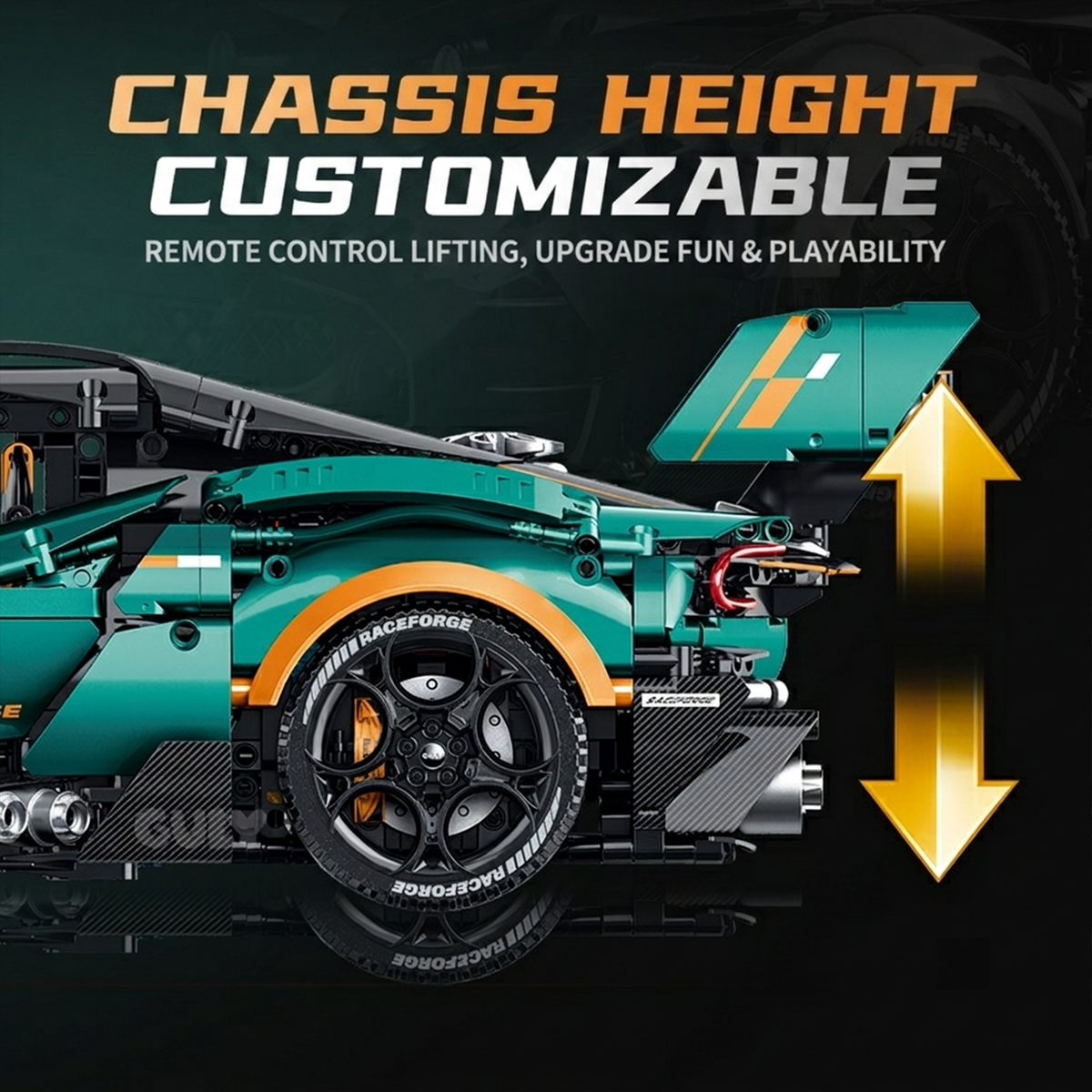 1:8 Track Supercar Building Set — Emerald Green