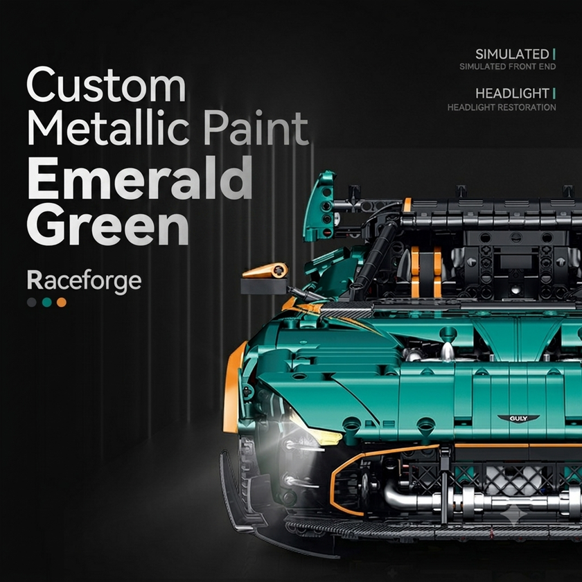 1:8 Track Supercar Building Set — Emerald Green