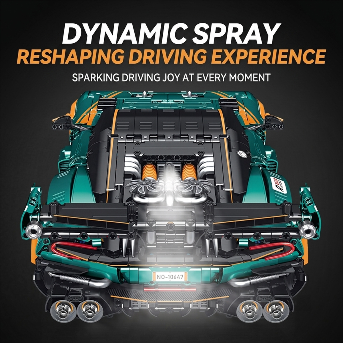 1:8 Track Supercar Building Set — Emerald Green