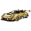 A 3,824-piece 1:8 mirror-gold widebody GT supercar with a battle/track switchable body and simulated engine.  RC-upgradeable with steam spray. Collectible, 14+