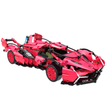 BR60510 1:14 widebody track supercar kit, 852 pcs: scissor doors, detailed cockpit & simulated engine bay. Glossy pink, static & RC-upgrade-ready collectible.