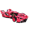 BR60510 1:14 widebody track supercar kit, 852 pcs: scissor doors, detailed cockpit & simulated engine bay. Glossy pink, static & RC-upgrade-ready collectible.