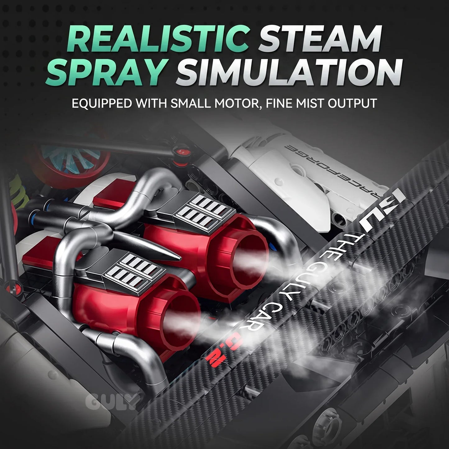 1:8 Widebody Concept Racing Car Building Set — White & Red
