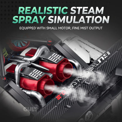 1:8 Widebody Concept Racing Car Building Set — White & Red