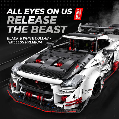 1:8 Widebody Concept Racing Car Building Set — White & Red