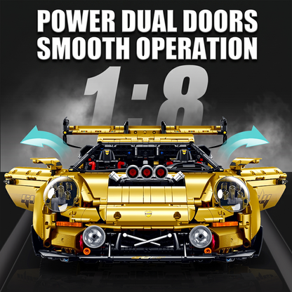 1:8 Widebody GT Supercar Building Set — Electroplated Gold