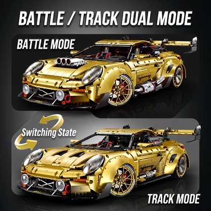 1:8 Widebody GT Supercar Building Set — Electroplated Gold