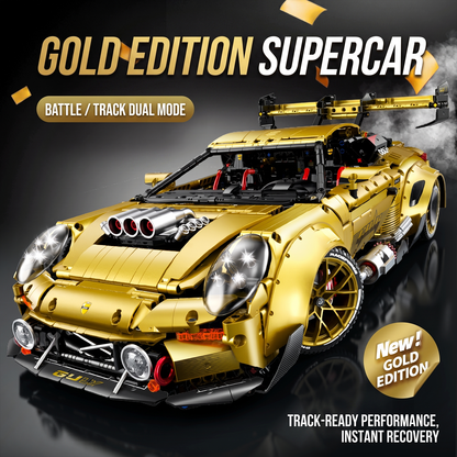 1:8 Widebody GT Supercar Building Set — Electroplated Gold