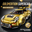 1:8 Widebody GT Supercar Building Set — Electroplated Gold