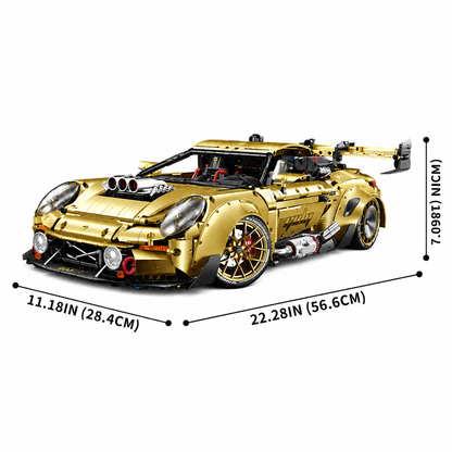 1:8 Widebody GT Supercar Building Set — Electroplated Gold