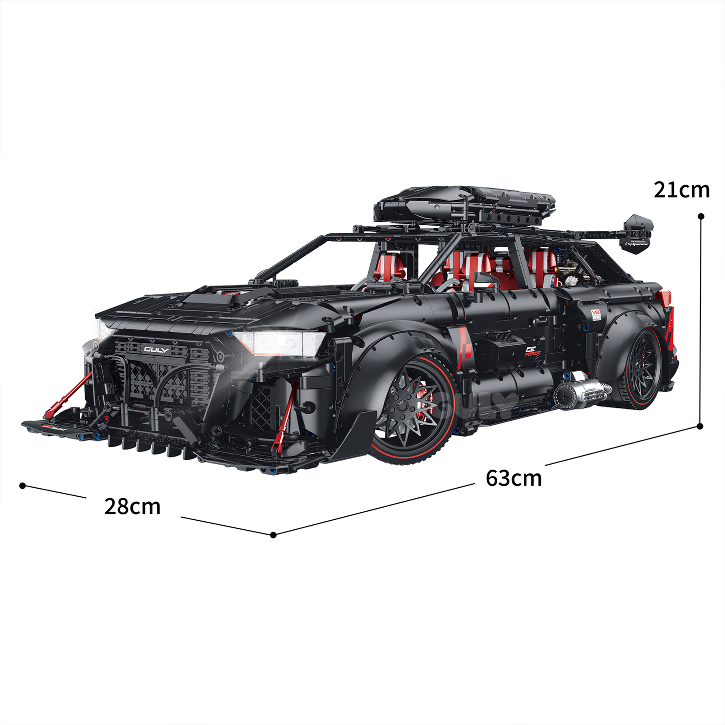 1:8 Widebody Modified Wagon Building Set — Matte Black BR10645
