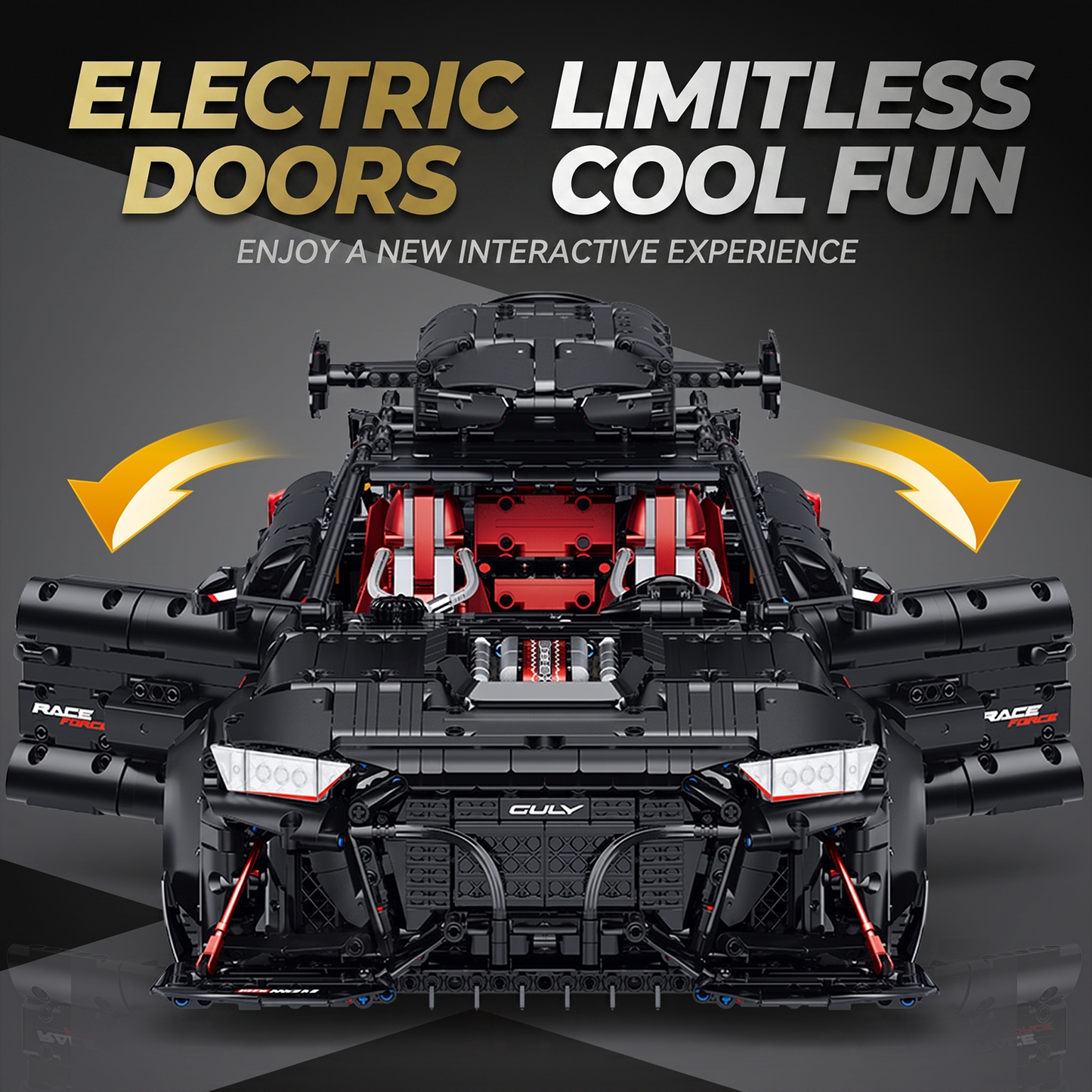 1:8 Widebody Modified Wagon Building Set — Matte Black BR10645