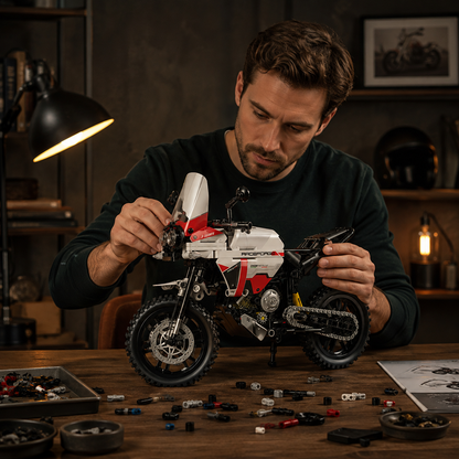 1:8 Off-Road Adventure Motorcycle Building Kit