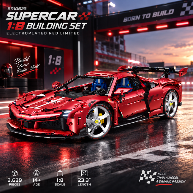 1:8 Concept Supercar Building Set Electroplated Red