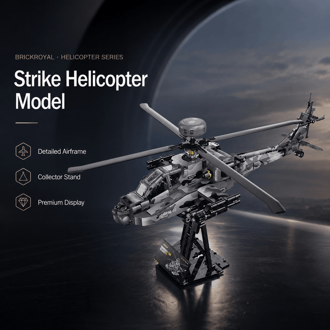Attack Helicopter Building Kit | Mechanical Building Kits | BrickRoyal