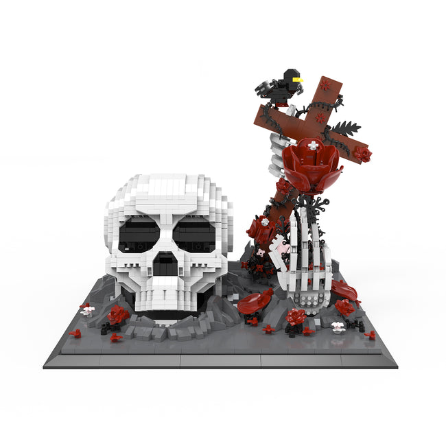 Gothic Skull Pen Holder Building Set – Dark Desk Art That Holds Your Pens