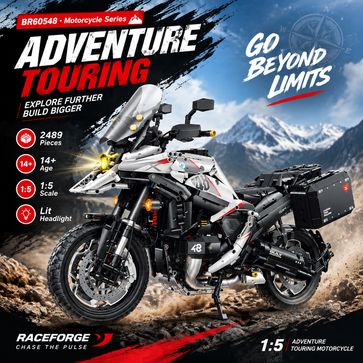 1:5 Adventure Touring Motorcycle Building Kit