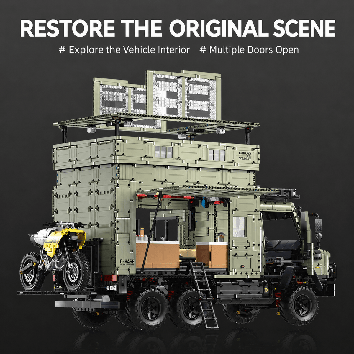 Built for the Wild: Expedition Camper Truck Building Set | Mechanical Building Kits | BrickRoyal