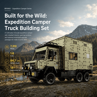 Built for the Wild: Expedition Camper Truck Building Set | Mechanical Building Kits | BrickRoyal