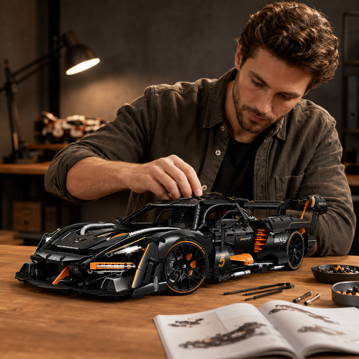1:8 Track Combat Supercar Building Set — Tungsten Grey
