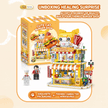 Cat Burger Shop Modular Street-View Building Set | Mechanical Building Kits | BrickRoyal