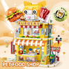 Cat Burger Shop Modular Street-View Building Set | Mechanical Building Kits | BrickRoyal