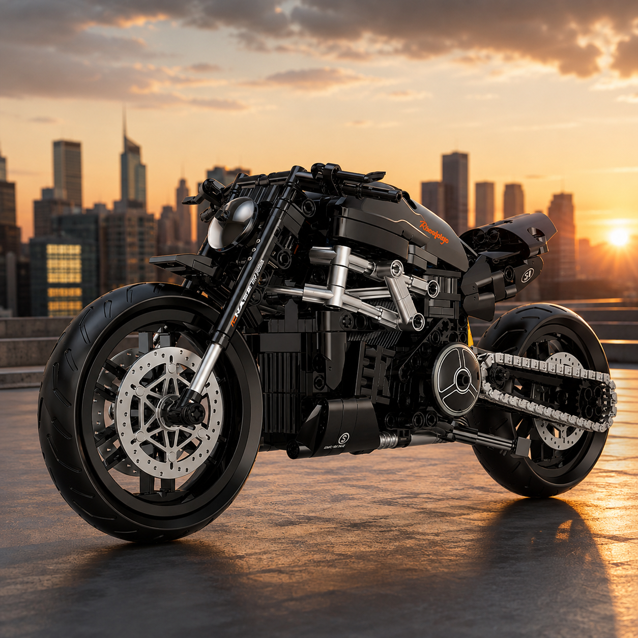 1:8 Power Cruiser Motorcycle Building Kit
